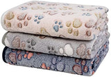 Dono 1 Pack 3 Dog Blankets Soft Fluffy Cute Bone Pattern Fleece Pet Blanket Warm Sleep Mat Cute Print Design Puppy Kitten Blanket Doggy Mat Paw Print for Animals