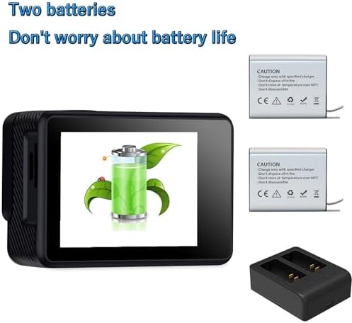 Dual Screen Action Camera 1080P WiFi Waterproof Camera 4*Zoom 131FT(40m) Waterproof Underwater Camera with 2X 1050mAh Batteries and Multifunctional Accessories Sports Camera