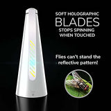Modern LYFE Fly Fan for Tables - USB or AA Battery Powered - Fly Repellent for Outdoor Dining Or Food at Parties, Restaurants, Outdoor Table, Fly Swatter, Keep Flies Away (White (1 Pack))