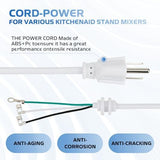 Mixer Cord Power 9701025 for KitchenAid Stand Mixer Replacement (White),3.9ft Cord-Power Fits Various KitchenAid Models