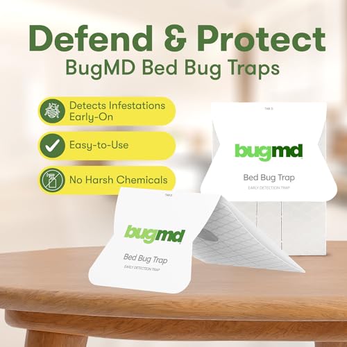 BugMD Bed Bug Trap (2 Pack, 14 Traps) - Bed Bug Prevention, Glue Traps, Insect Trap Indoor, Bed Bug Sticky Traps