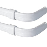 Blu-Pier Tech Heavy Duty Single Rod,Lock Seam Curtain Rod 28 to 48-Inch Adjustable Width, 2 1/2-Inch Projection，Hardware Included,White(Pack of 2)