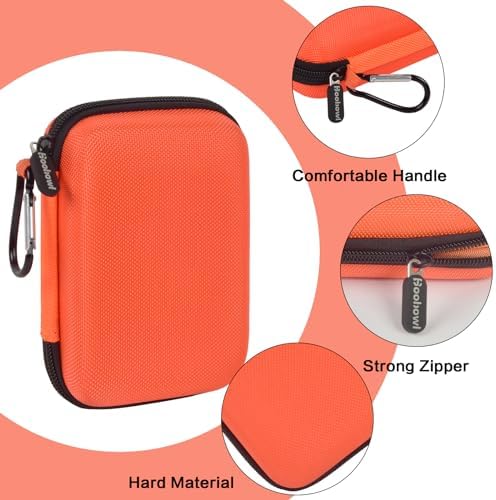 Hard Case Compatible with SIMO Solis 5G WiFi Mobile Hotspot, Travel Router for Hotel WiFi Storage Holder Bag with Mesh Pocket for Charger USB Cable and Accessories (Box Only) - Orange