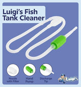 Luigi's Fish Tank Cleaner - Gravel Pump Vacuum for Aquarium - Hand Siphon Hose to Remove and Change Water or Sand in Minutes - Fish Aquarium Accessories, Supplies & Cleaning Tools