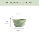 Reusable Silicone Baking Cup Silicone Muffin Liners for Cupcakes, BPA Free, Regular, 12 Pack, White Blue Green