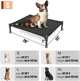 Elevated Dog Bed for Small Dogs, Raised Dog Cot Beds Fits Up to 150 LBs, Heavy Duty Pet Cots with Durable Supportive Teslin Recyclable Washable Mesh, Indoor & Outdoor Dog Bed, Black