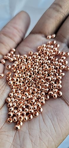 Metal Loc sprinkle Hair Beads, DreaLock Hair Accessories, Loc Jewelry (100% Copper, 6/0 4mm)