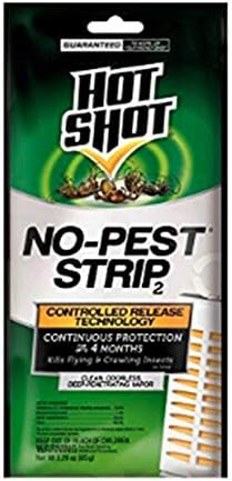 Hot Shot HG-5580 No Pest Strip Unscented Hanging Vapor Insect Repellent; Kills Both Flying and Crawling Pests; Perfect Protection for Garages, Attics, Basements, Campers; (Pack of 4)