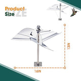 2 Pack Windmill Bird Repellent Reflectors, Spinner Bird Deterrent, Bird Repellent Devices Outdoor to Keep All Birds Away Like Woodpecker and Pigeon