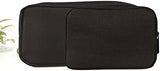 Universal Electronics/Accessories Soft Carrying Case Bag, Durable & Light-Weight,Suitable for Out-Going, Business, Travel and Cosmetics Kit (Small+Big-Black)
