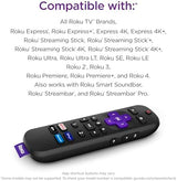 Roku Voice Remote Pro | Rechargeable TV Remote Control with Hands-free Voice Controls, Headphone Mode & Lost Remote Finder - Replacement Remote Compatible with Roku TV, Roku Players, & Roku Audio