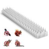 Touri 24 Pack Clear Transparent PVC Bird Spikes Deterrent Strips for Outside to Keep Birds, Pigeons, Cats, Squirrels, Raccoons Away