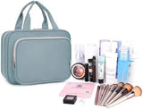Narwey Hanging Toiletry Bag for Women Travel Makeup Bag Organizer Toiletries Bag for Travel Size Essentials Accessories Cosmetics (Greyish Blue (Medium))