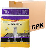 Glad for Pets JUMBO-SIZE Charcoal Puppy Pads, All-in-One | Black Training Pads That ABSORB & Neutralize Urine Instantly | New & Improved Quality Puppy Pee Pads, 30 Count - 6 Pack
