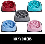 GORILLA GRIP Patent Pending Slow Feeder Dog Bowls, 4 Cup Interactive Puzzle Toy for Dogs and Cats Food Training, Keeps Pets Busy and Prevents Puppy Overeating, All Breeds, 100% BPA Free, Pink
