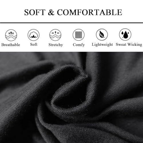 Wide Headbands For Women Stretch Headband Boho Head Bands Women's Hair Band Turban Workout Hairband Accessories Black 6 Pack