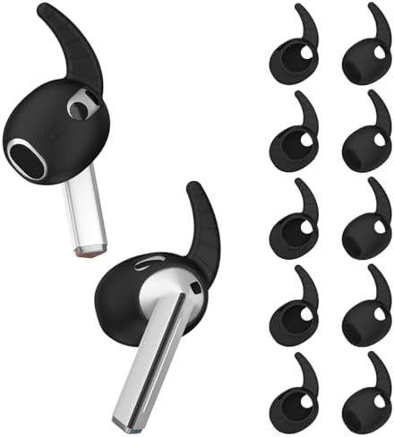 [5 Pairs] Ear Hooks Covers for Samsung Galaxy Buds 3, Anti-Slip Sport Ear Tips Covers Silicone Wingtip Anti Scratches Eartip Galaxy Buds 3 Earbuds Accessories -Black