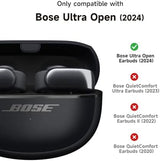 SURITCH Case Cover for Bose Ultra Open Earbuds(2024), Shockproof Protective Cover for Bose Ultra Open Wireless Ear Earbuds Charging Case Accessories with Carabiner, Black