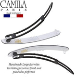 Camila Paris CP3375 French Hair Barrettes Clips for Women, Handmade, Girls Side Slide-in Barrette Clip, Hair Accessories for Women. Strong Hold No Slip Grip Fashion Durable Styling, Made in France