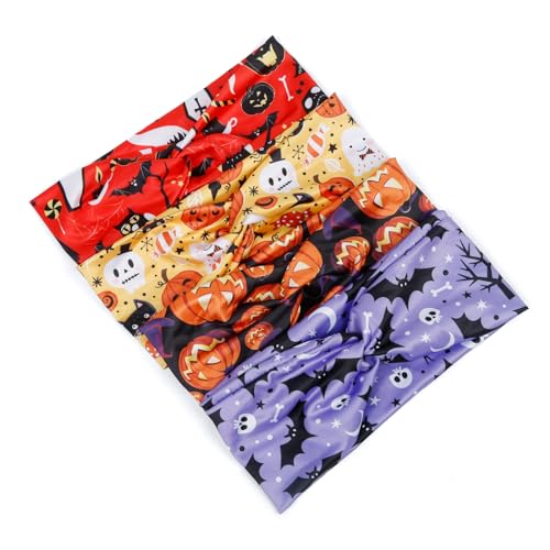 AKTVSHOW Halloween Headbands for Women Knotted Headband Elastic Head Bands Women's Hair Band Non-Slip Turban Printed Stylish Sport Sweat Hair Wrap for Girls Cute Hair Accessories