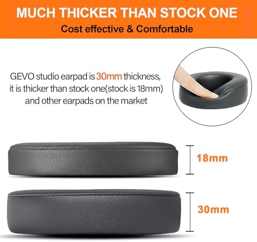 GVOEARS Replacement Ear Pads for Beats Studio 3, Ear Cushions for Beats Studio 2&Studio 3 Wired & Wireless Not Fit Beats Solo On-Ear Headphone with Stronger 3M Adhesive Tape Thicker Memory Foam(Grey)