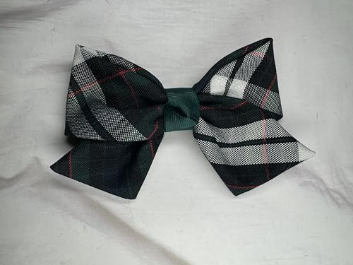 Plaid Hair Bow with Tail/Back to School Uniform Plaid Fabric/First day of School/Plaid Accessories/Alligator Clip/School Uniform Plaid (Plaid 89)
