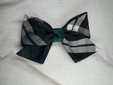Plaid Hair Bow with Tail/Back to School Uniform Plaid Fabric/First day of School/Plaid Accessories/Alligator Clip/School Uniform Plaid (Plaid 89)