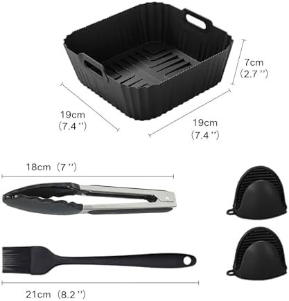 7pcs Air Fryer Accessories for Ninja Air Fryer Pro XL 6-in-1 - AF181 &AF141 6.5 QT Air Fryer, with brushes Clip Spatulas Baking trays Baking Needles Hand Clips,Recipes