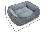 MIXJOY Dog Bed for Large Medium Small Dogs, Rectangle Washable Sleeping Puppy Bed, Soft Calming Cat Beds for Indoor Cats, Orthopedic Pet Sofa Bed, Anti-Slip Bottom with Multiple Size (20'', Grey)