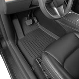SUPER LINER Floor Mats for Tesla Model Y 5 Seat 2021-2024 2025-100% Eco-Friendly - All Weather TPE Cargo Liner Trunk Accessories, Set of 6 Mats (Not Fit 7-Seat)
