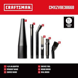 CRAFTSMAN CMXZVBE38668 1-1/4 in. 6-Piece Micro-Cleaning Wet Dry Vac Attachment Kit, Industrial-Grade Shop Vacuum Accessories for Intricate and Detail Cleaning, Fits 1-1/4 in. Hose Diameter