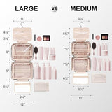 Everfun Hanging Travel Toiletry Bag for Women Traveling With Leakproof Compartment Makeup Cosmetic Organizer Dopp Kit Travel Accessories Essentials Must Have