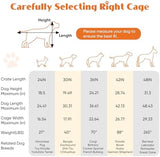Sweetcrispy Dog Crate with Divider Panel, 42 Inch Double Door Folding Metal Wire Dog Cage with Plastic Leak-Proof Pan Tray, Large XL Pet Kennel for Indoor, Outdoor, Travel