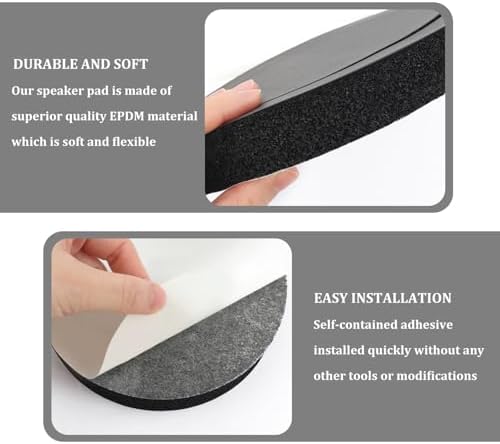 4PCS Speaker Foam Enhancer,6.5" Speaker Foam Rings for Enhancing Stereo Sound in Car Speakers,Universal Self-Adhesive Speaker Gasket Car Accessories for Car,Truck,SUV