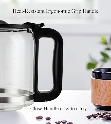 14 Cup Glass Coffee Pot Replacement - Compatible with Cuisinart DCC-3200 Series DCC-2200,DCC-2800,DCC-2600,DCC-1800FR,CBC-7400, CBC-7000PC,CBC-6800 Coffee Makers, Replacement Glass Cofee Carafe