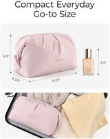 BAGSMART Makeup Bag Travel Makeup Bag, Cute Make Up Bag, Large Capacity Cosmetic Bags for Women, Wide-open Makeup Pouch Travel Essentials Toiletries Accessories Brushes (Lavender Purple)