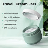 Travel Containers for Toiletries, Silicone Cream Jars TSA Approved 2.5oz Travel Size Containers with Toiletry Bag, Wide Mouth Leak-proof Travel Accessories with Lid for Cosmetic Cream