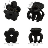 SuPoo Claw Hair Clips for Girls - 20pcs Black Mini Flower and Octopus Clips for Thin, Short Hair - 1.1 Hair Styling Accessories & School Gifts