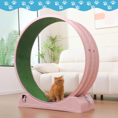 Cat Exercise Wheel, 47.2" Cat Treadmill, Carpeted Runway, Easy to Install, Suitable for Most Cats