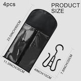 Jonley 4Pcs Wig Storage Wig Bags Storage with Hanger, Wig Storage Bag with Hair Extensions Wigs and Accessories, Breathable and Easy to Carry Home Hair Salon Travel Available (Black 23.5in)