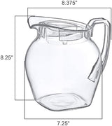 Amazing Abby - Vively Grand - Plastic Pitcher (96 oz, 3 Quart), Clear Water Pitcher with Lid, Fridge Jug, BPA-Free, Shatter-Proof, Great for Iced Tea, Sangria, Lemonade, Juice, Milk, and More
