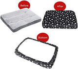 Waterproof Dog Bed Covers Replacement Washable Pet Hair Easy to Remove, Noiseless Quilted Puppy Pet Bed Cover Lovely Black Star Print 44x54 Inches, for Dog/Cat, Cover Only
