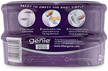Litter Genie Standard Refill Cartridge for Cat Litter Disposal System, Pack of 2, 2 CT