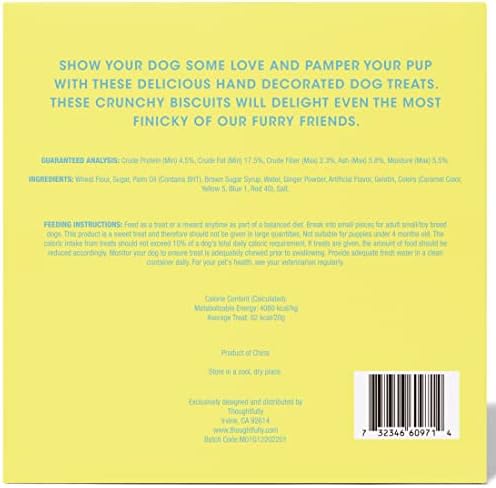 Thoughtfully Pets, Gourmet Dog Cookie Gift Set, Peanut Butter Flavored Crunchy Dog Treats in Bone Shape with Easter Designs, Set of 8