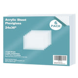 Egofine Plexiglass Sheets Acrylic Sheets 6 Pack of 24x36’’ 0.04 Thick Clear Plastic Cast Transparent Plexi Glass for Crafting Projects, Replacement Picture Frame Glass, DIY Display, Easy to Cut