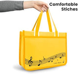 BestSounds Piano Bag, Zipper Waterproof Music Book Tote Bag Piano Accessories for Students Kids, Women, Gifts for Musicians (Yellow Music)