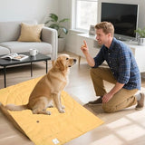 Travel Dog Bed | Camping Dog Bed | 37.4"x25.6" Waterproof Outdoor Dog Mat | Portable Place Mat for Dogs with Handle | Machine Washable | Easy Clean for Outdoor Adventures (Brown)