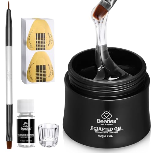 beetles Builder Gel for Nails 10 in 1 60g Scuplted Gel Hard Gel for Nail Apex Nail Extension Gel Strengthener Gel UV Nail Gel with Nail Accessories for Women Nail Salon Builder Gel Nail Kit