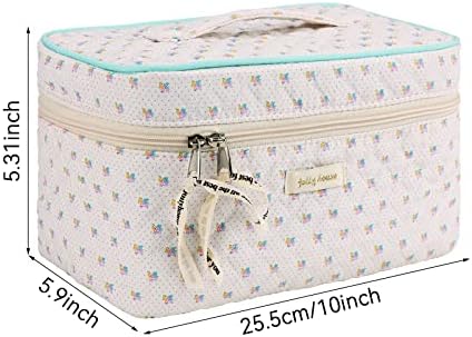 Makeup Bag Cosmetic Bag for Women,Cotton Large Travel Makeup Organizer Bag,Toiletry Bag for Women for Toiletries Accessories Brushes
