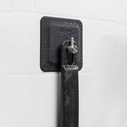 Tooletries - Silicone Back Scrubber with Hook - Exfoliating Shower Brush, Back Washer for Men, Durable Back Brush with Long Handle - Long Lasting Bath & Shower Accessories - Charcoal